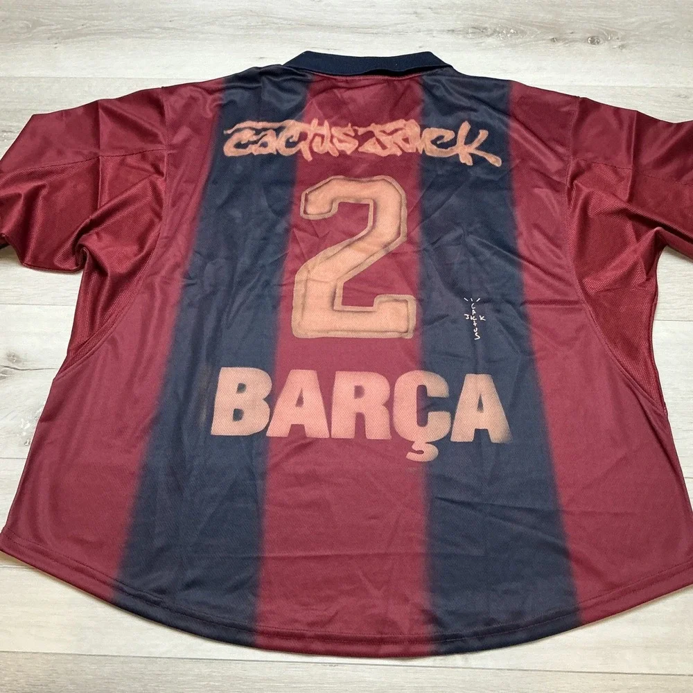 Nike Cactus Jack FCB Barca #2 Skeleton Retro Jersey Maroon Size XL New With Tags
